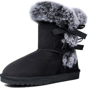 Women Snow Boots Classic Mid-calf Fur Lining Fashion Anti Slip Winter Boots